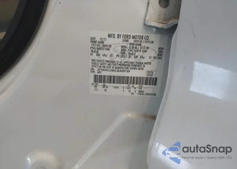 2012 Ford Edge Sel z USA, uszkodzony, nr VIN 2FMDK3J95CBA55729